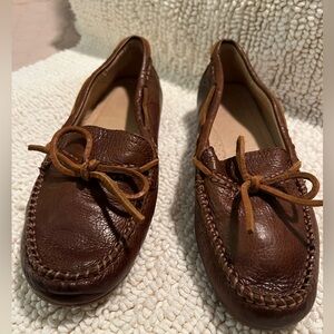 Frye Brown Leather Moccasin Loafers